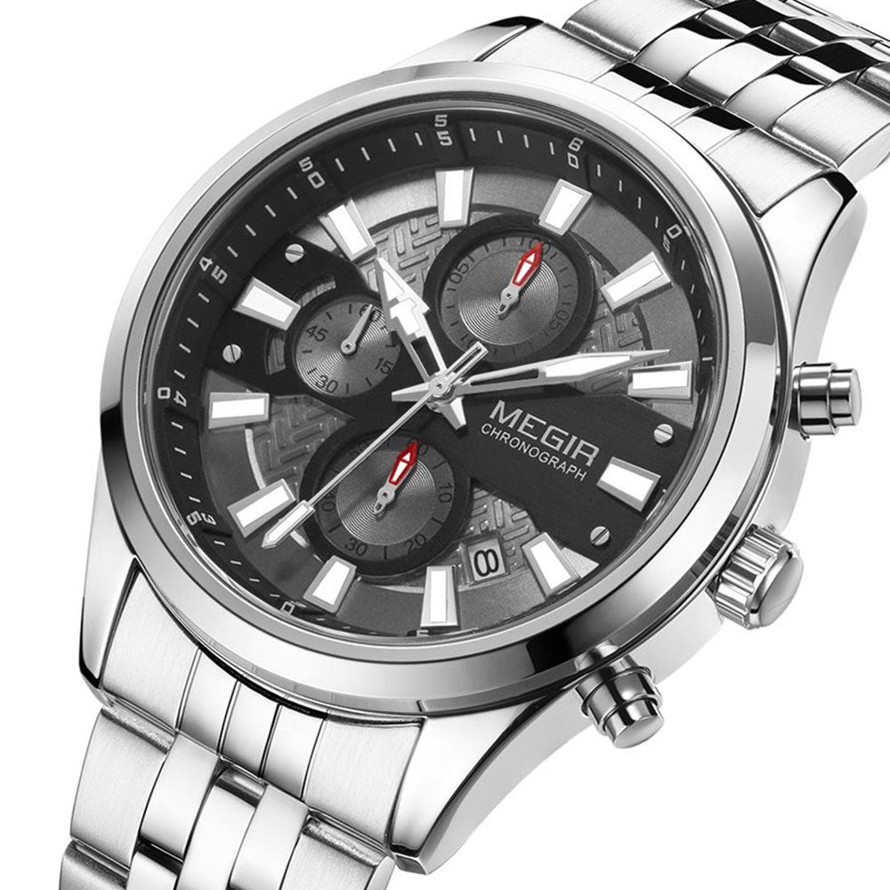Fashion Men Watches Luxury Business Wristwatch Stainless Steel Quartz Watch Calendar Luminous Man Clock Relogio Masculino 2154