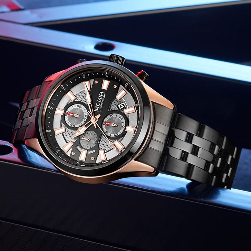 Fashion Men Watches Luxury Business Wristwatch Stainless Steel Quartz Watch Calendar Luminous Man Clock Relogio Masculino 2154