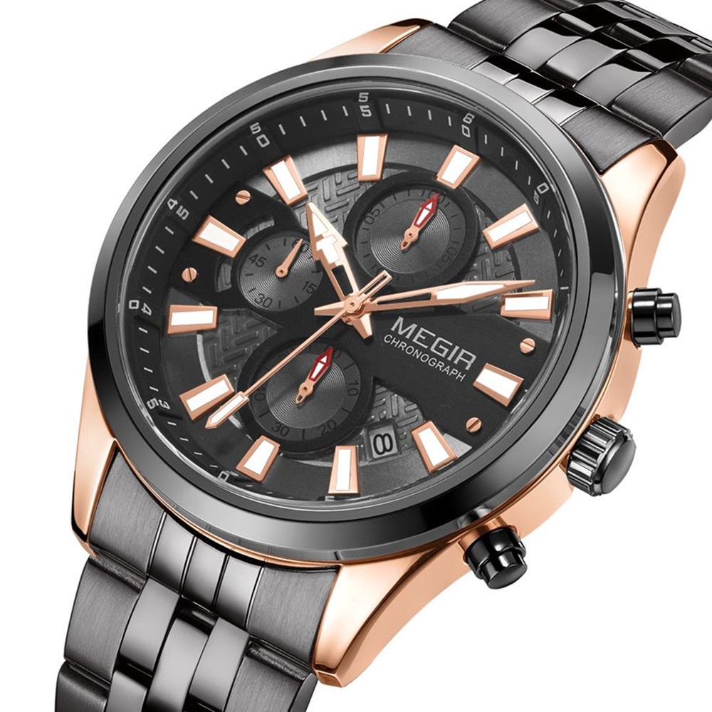 Fashion Men Watches Luxury Business Wristwatch Stainless Steel Quartz Watch Calendar Luminous Man Clock Relogio Masculino 2154
