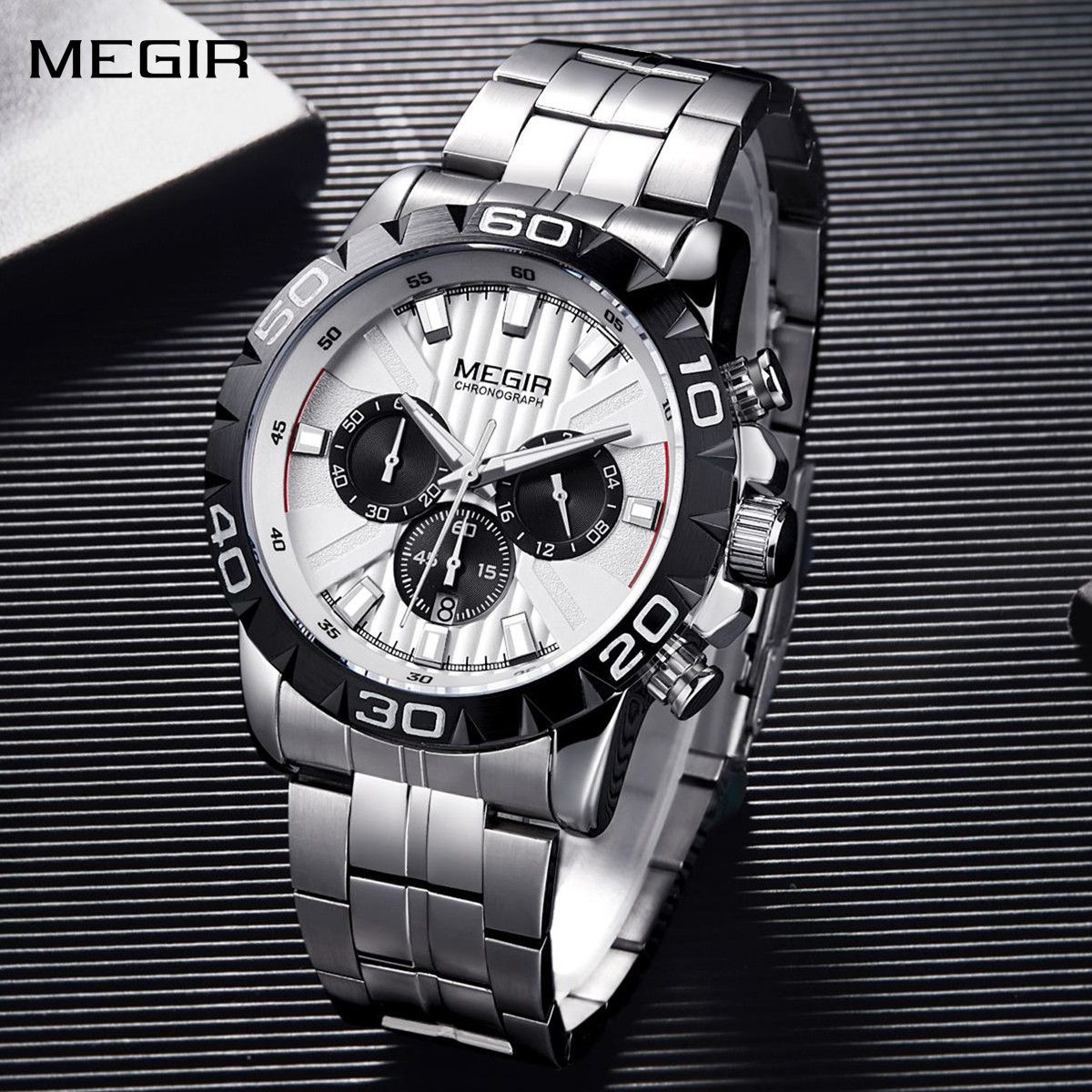 Mens Watches Top Brand Luxury Quartz Casual Wristwatch Date Clock Waterproof Wrist Watch Chronograph 2087
