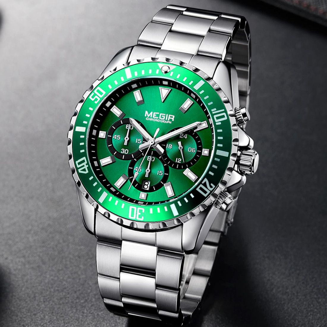 Luxury Men Business Quartz Watch Stainless Steel Bracelet Chronograph Male Military Wristwatch Clock Relogio Masculino 2064