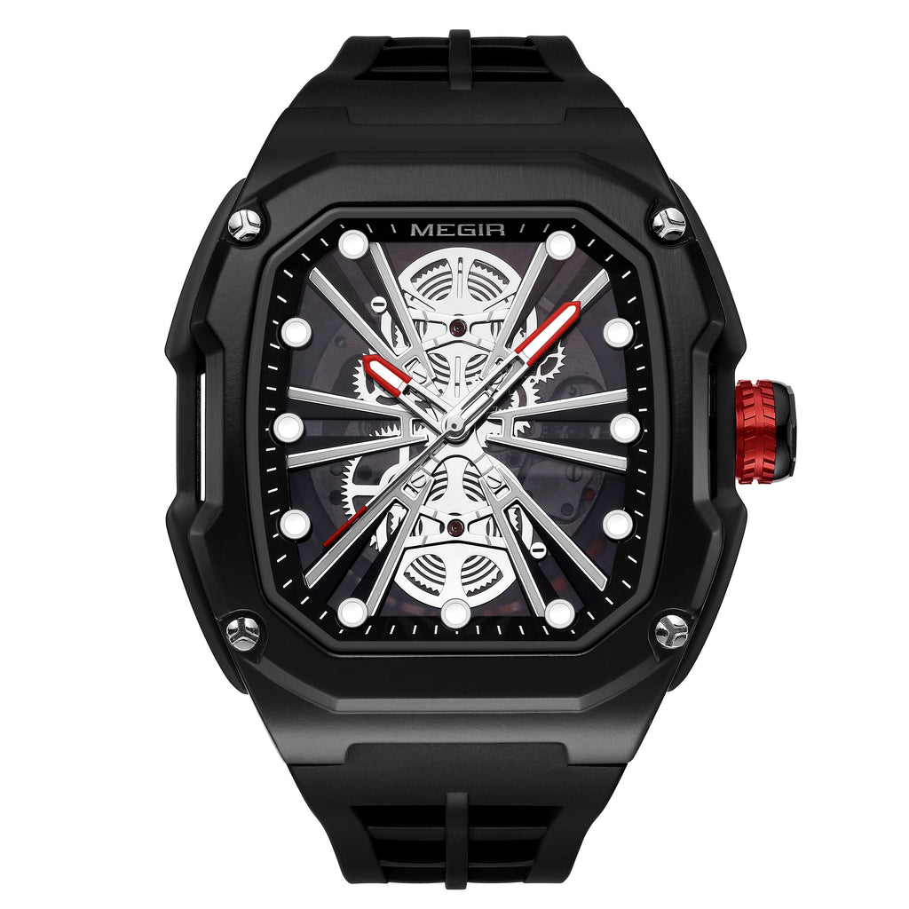 Automatic Mechanical Watch for Men Skeleton Dial Waterproof Luminous Men's Sport Casual Wristwatch Clock Reloj Hombre 8607