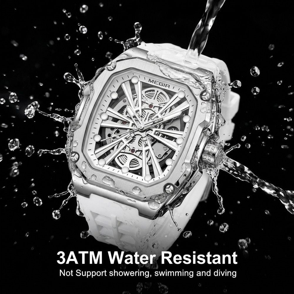 Automatic Mechanical Watch for Men Skeleton Dial Waterproof Luminous Men's Sport Casual Wristwatch Clock Reloj Hombre 8607