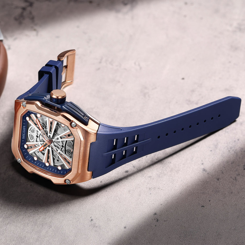 Automatic Mechanical Watch for Men Skeleton Dial Waterproof Luminous Men's Sport Casual Wristwatch Clock Reloj Hombre 8607