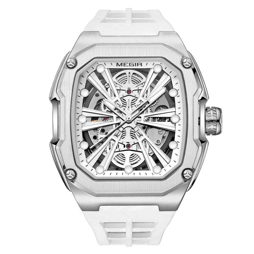 Automatic Mechanical Watch for Men Skeleton Dial Waterproof Luminous Men's Sport Casual Wristwatch Clock Reloj Hombre 8607