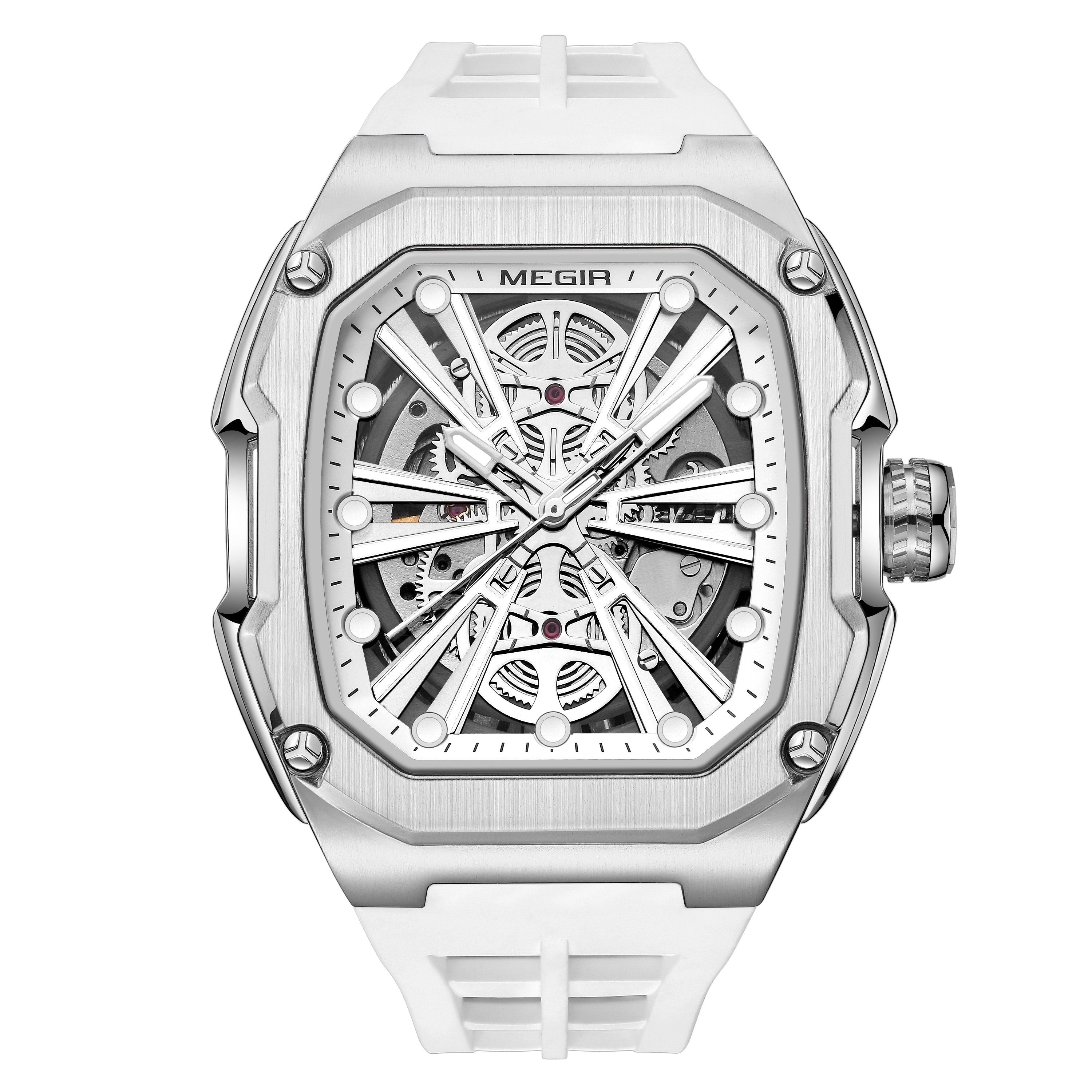 Automatic Mechanical Watch for Men Skeleton Dial Waterproof Luminous Men's Sport Casual Wristwatch Clock Reloj Hombre 8607