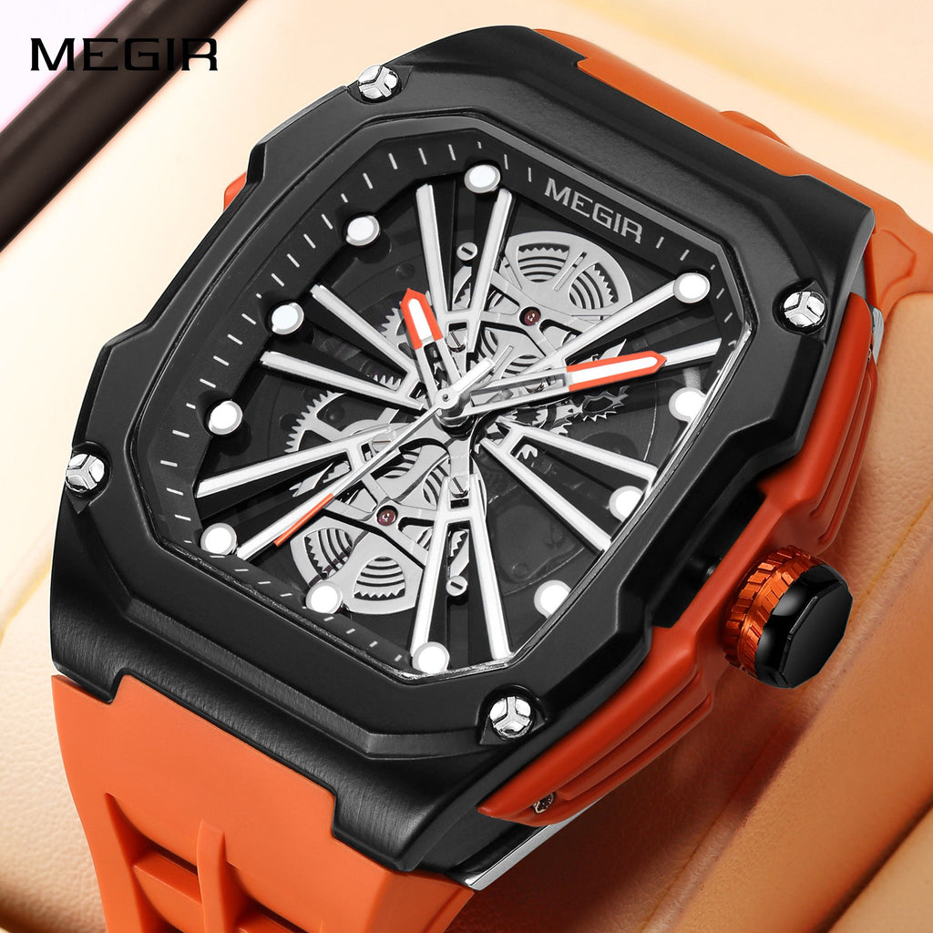 Automatic Mechanical Watch for Men Skeleton Dial Waterproof Luminous Men's Sport Casual Wristwatch Clock Reloj Hombre 8607