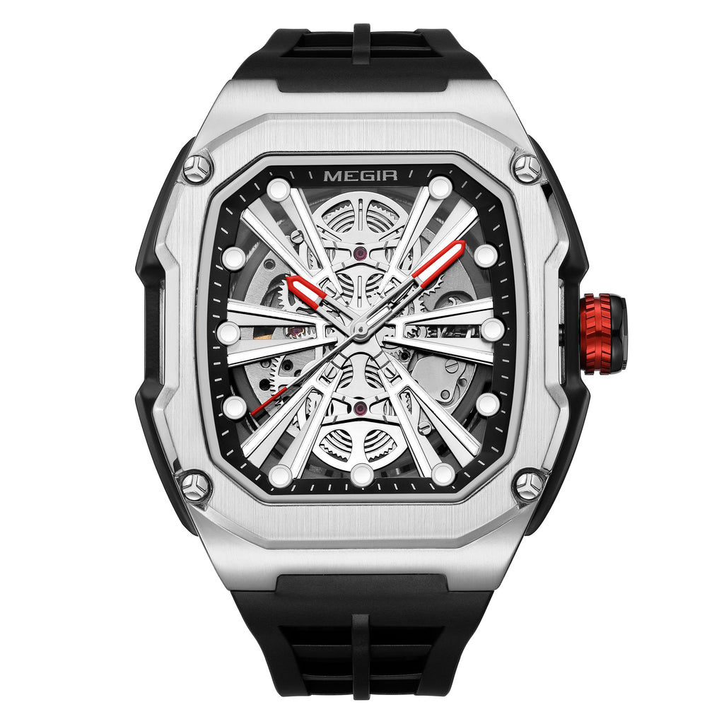 Automatic Mechanical Watch for Men Skeleton Dial Waterproof Luminous Men's Sport Casual Wristwatch Clock Reloj Hombre 8607