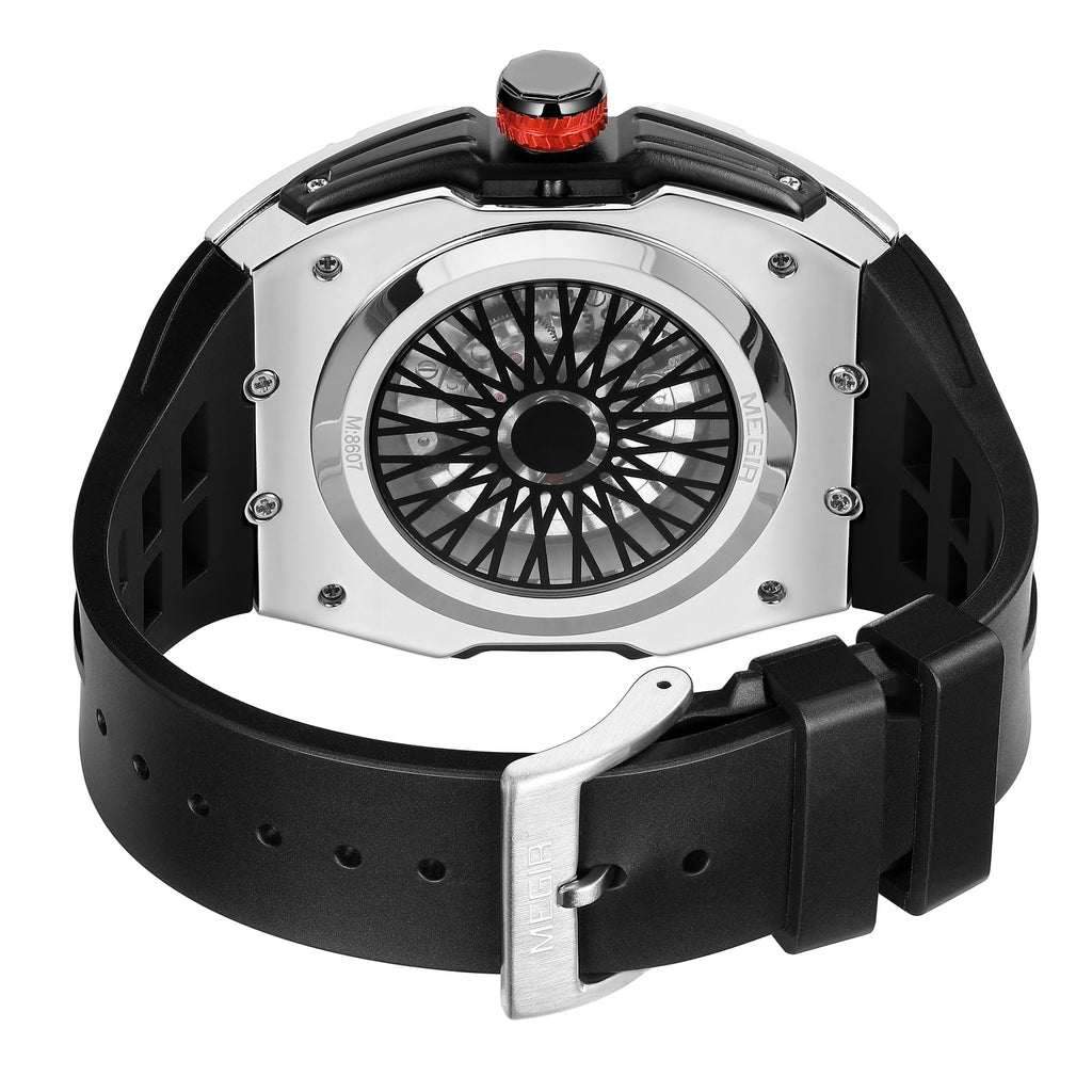 Automatic Mechanical Watch for Men Skeleton Dial Waterproof Luminous Men's Sport Casual Wristwatch Clock Reloj Hombre 8607
