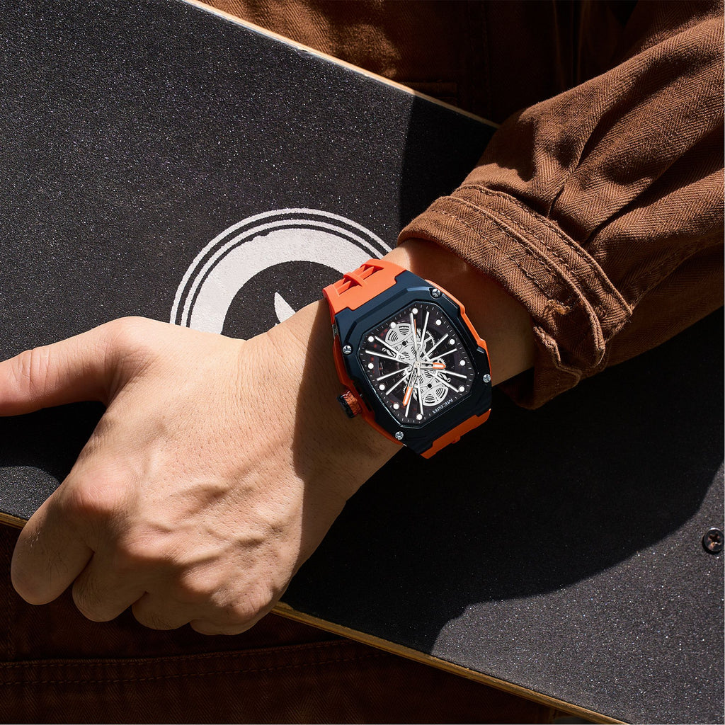 Automatic Mechanical Watch for Men Skeleton Dial Waterproof Luminous Men's Sport Casual Wristwatch Clock Reloj Hombre 8607