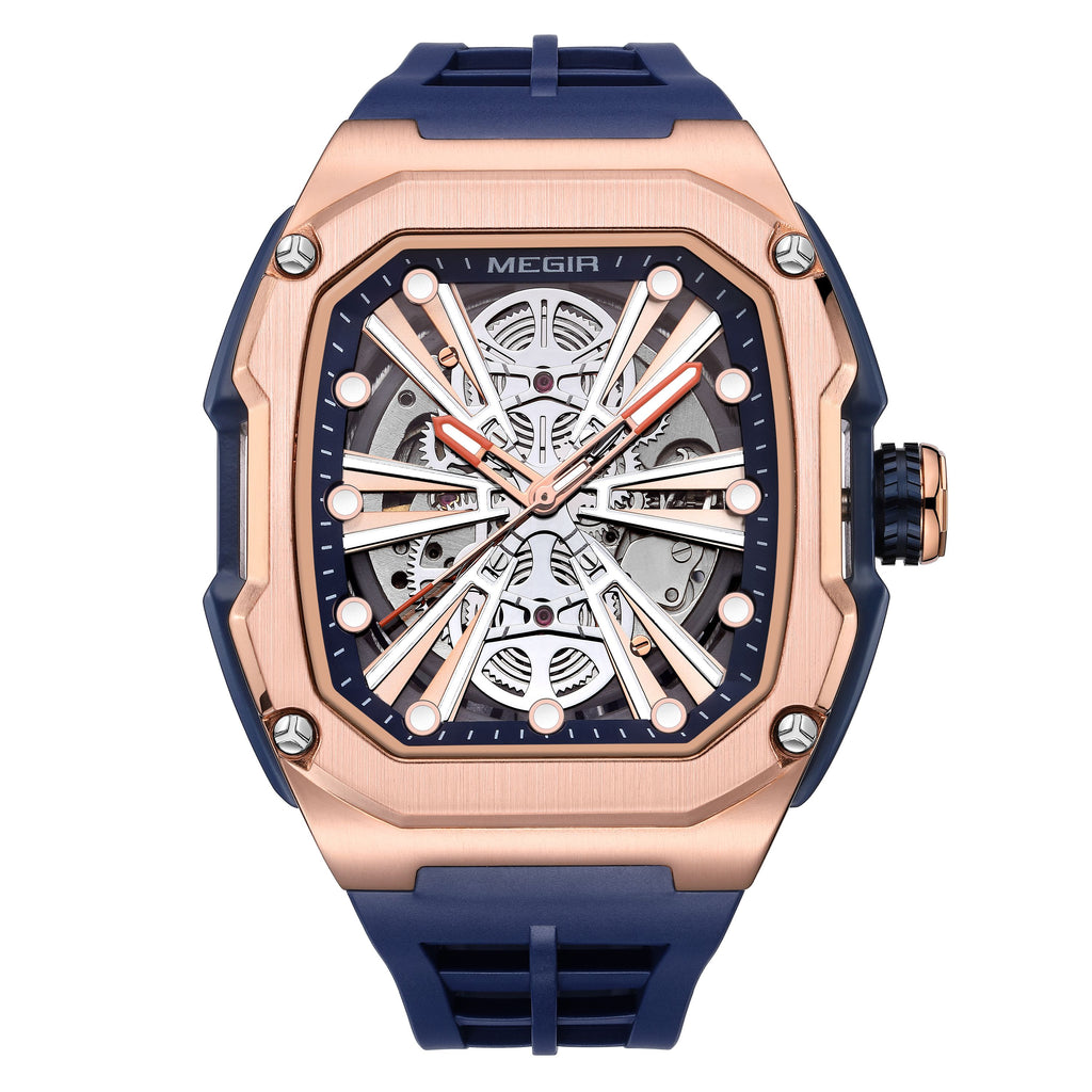 Automatic Mechanical Watch for Men Skeleton Dial Waterproof Luminous Men's Sport Casual Wristwatch Clock Reloj Hombre 8607