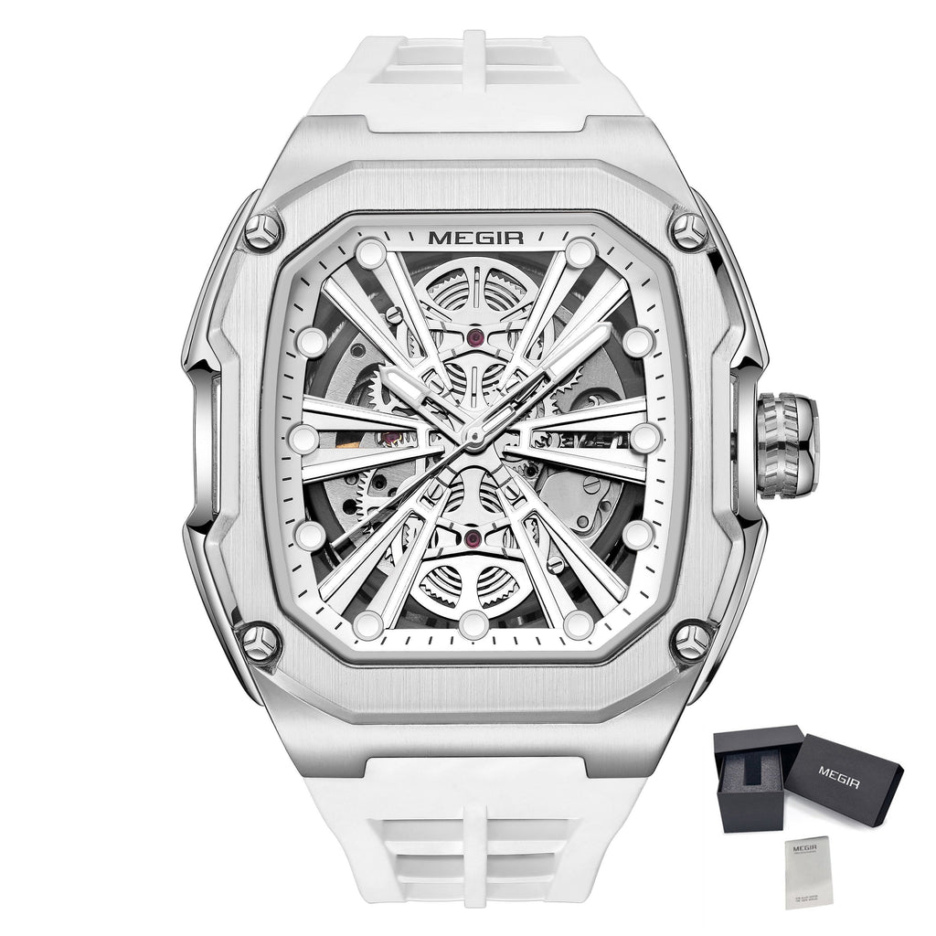 Automatic Mechanical Watch for Men Skeleton Dial Waterproof Luminous Men's Sport Casual Wristwatch Clock Reloj Hombre 8607