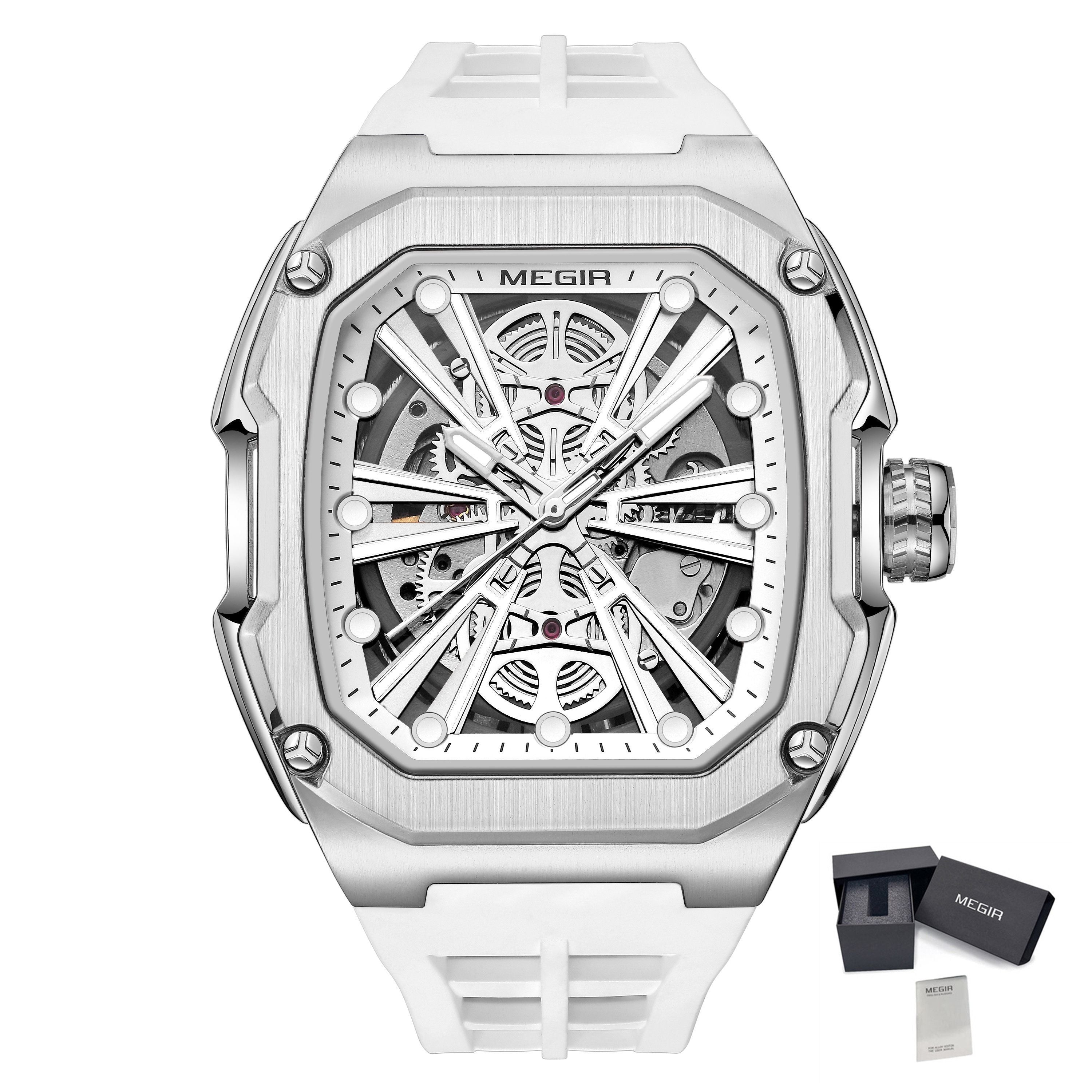 Automatic Mechanical Watch for Men Skeleton Dial Waterproof Luminous Men's Sport Casual Wristwatch Clock Reloj Hombre 8607