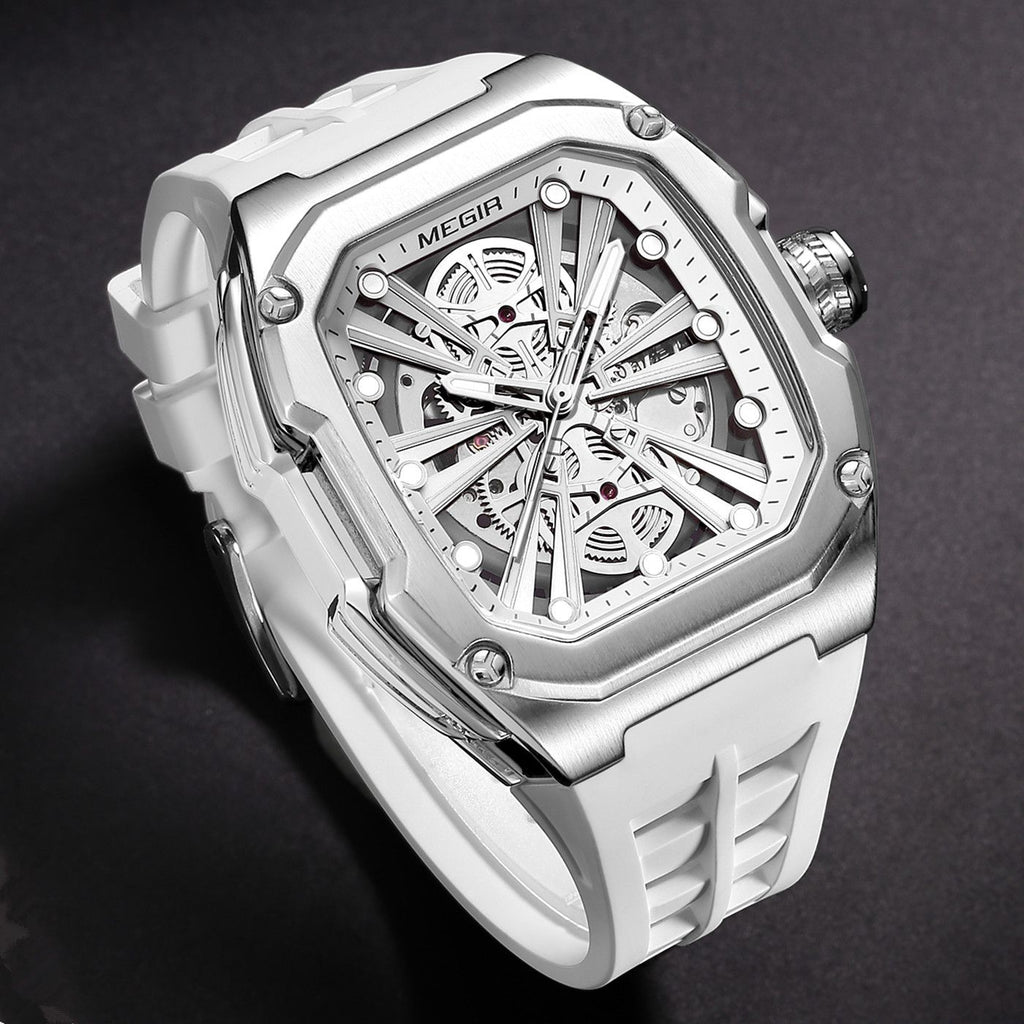 Automatic Mechanical Watch for Men Skeleton Dial Waterproof Luminous Men's Sport Casual Wristwatch Clock Reloj Hombre 8607